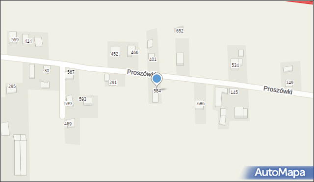 Proszówki, Proszówki, 584, mapa Proszówki