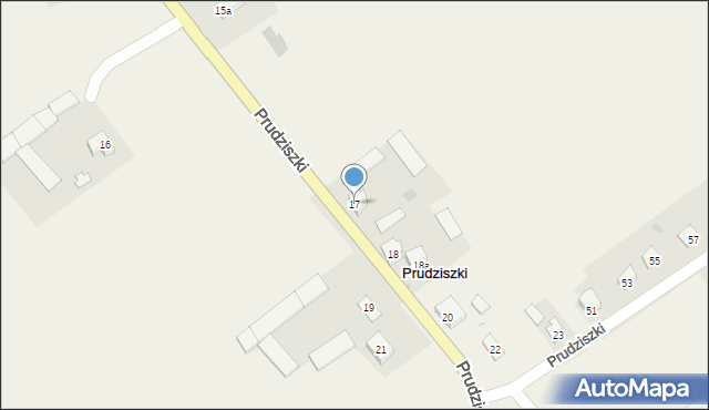 Prudziszki, Prudziszki, 17, mapa Prudziszki