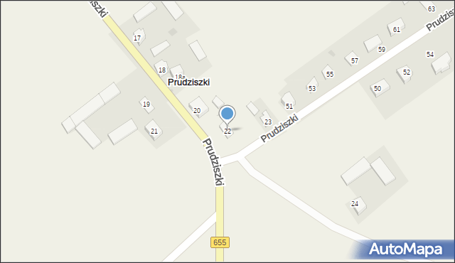 Prudziszki, Prudziszki, 22, mapa Prudziszki