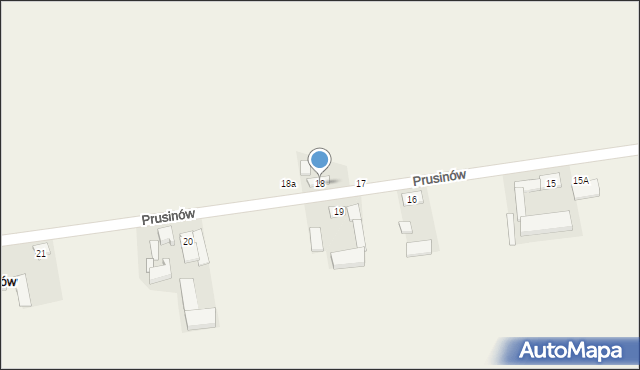 Prusinów, Prusinów, 18, mapa Prusinów