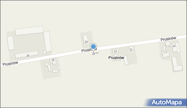 Prusinów, Prusinów, 23, mapa Prusinów