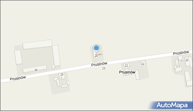 Prusinów, Prusinów, 24, mapa Prusinów