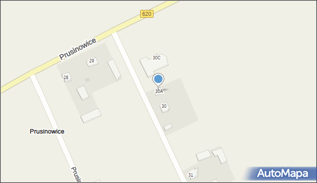 Prusinowice, Prusinowice, 30A, mapa Prusinowice