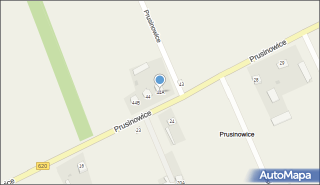 Prusinowice, Prusinowice, 44A, mapa Prusinowice