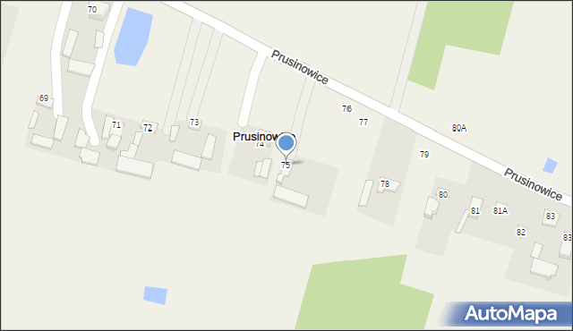 Prusinowice, Prusinowice, 75, mapa Prusinowice