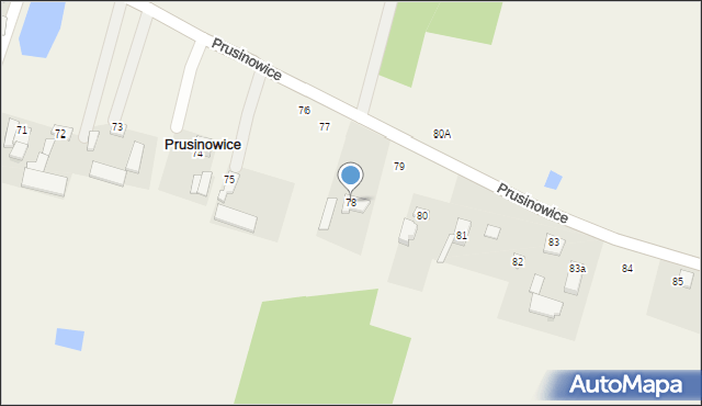 Prusinowice, Prusinowice, 78, mapa Prusinowice