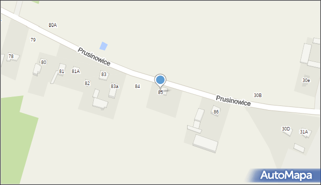 Prusinowice, Prusinowice, 85, mapa Prusinowice