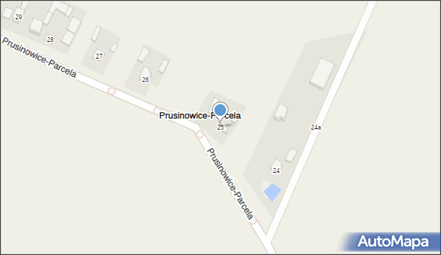 Prusinowice-Parcela, Prusinowice-Parcela, 25, mapa Prusinowice-Parcela