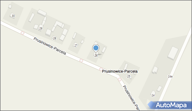 Prusinowice-Parcela, Prusinowice-Parcela, 26, mapa Prusinowice-Parcela