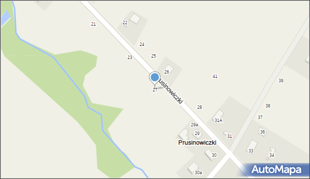 Prusinowiczki, Prusinowiczki, 27, mapa Prusinowiczki