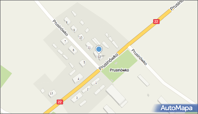 Prusinowo Wałeckie, Prusinówko, 12, mapa Prusinowo Wałeckie