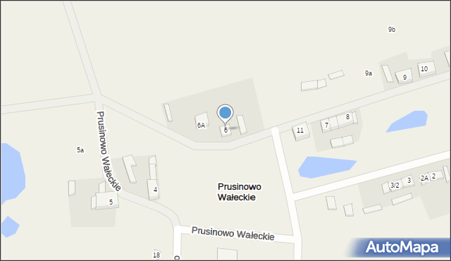 Prusinowo Wałeckie, Prusinowo Wałeckie, 6, mapa Prusinowo Wałeckie