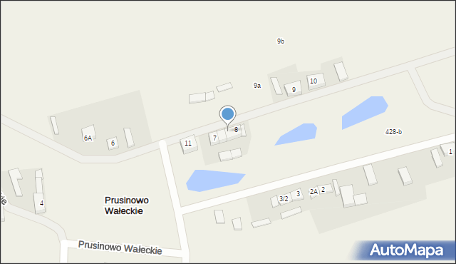 Prusinowo Wałeckie, Prusinowo Wałeckie, 8/1, mapa Prusinowo Wałeckie