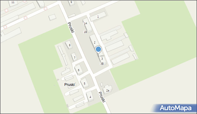 Pruski, Pruski, 3A, mapa Pruski