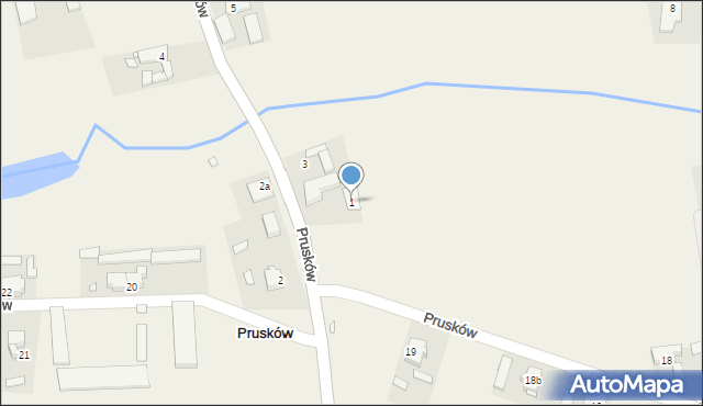 Prusków, Prusków, 1, mapa Prusków