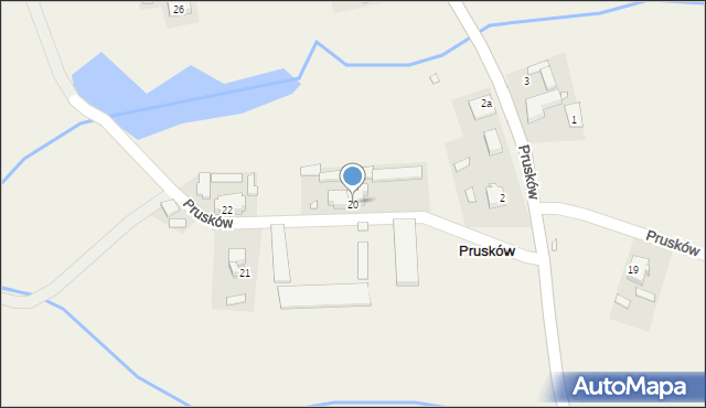 Prusków, Prusków, 20, mapa Prusków