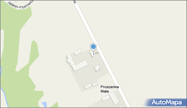 Pruszanka Mała, Pruszanka Mała, 1, mapa Pruszanka Mała