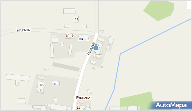 Pruszcz, Pruszcz, 11, mapa Pruszcz