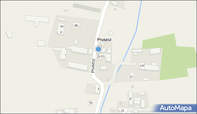 Pruszcz, Pruszcz, 13, mapa Pruszcz