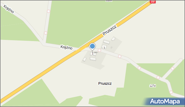 Pruszcz, Pruszcz, 1, mapa Pruszcz