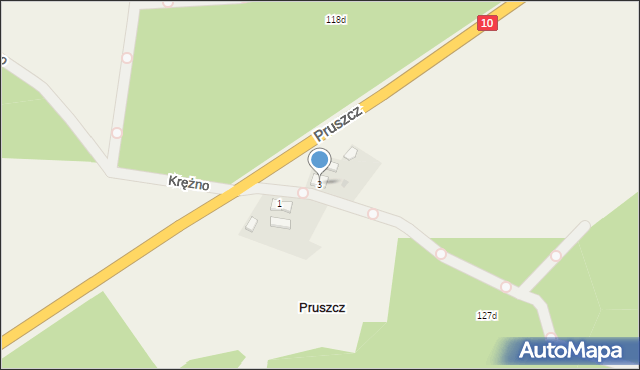 Pruszcz, Pruszcz, 3, mapa Pruszcz