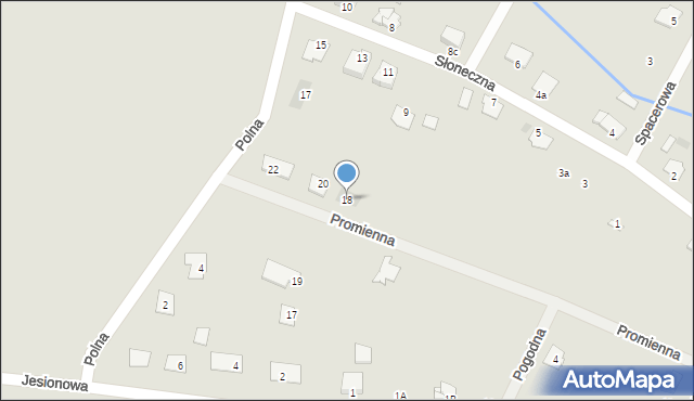 Pruszcz, Promienna, 18, mapa Pruszcz