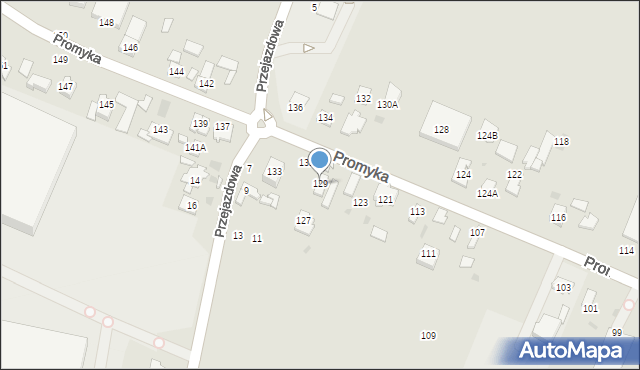 Pruszków, Promyka, 129, mapa Pruszków