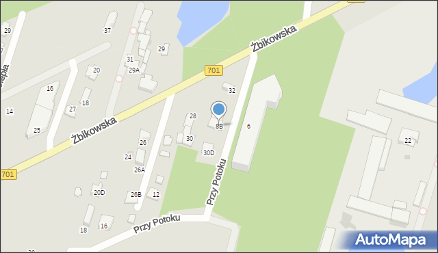 Pruszków, Przy Potoku, 8B, mapa Pruszków