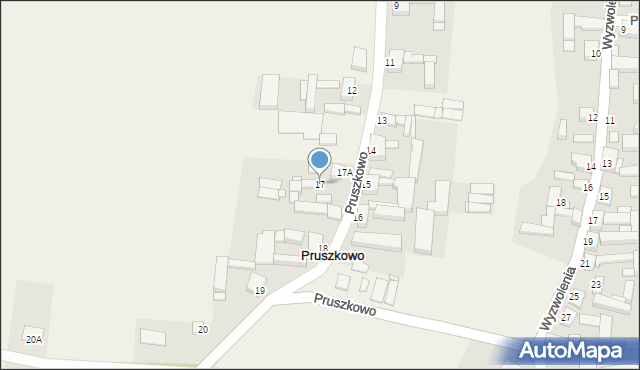 Pruszkowo, Pruszkowo, 17, mapa Pruszkowo