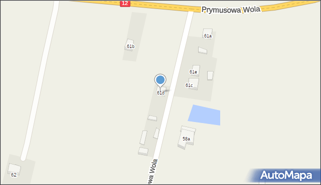 Prymusowa Wola, Prymusowa Wola, 61d, mapa Prymusowa Wola