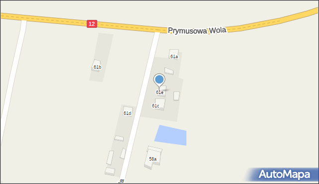 Prymusowa Wola, Prymusowa Wola, 61e, mapa Prymusowa Wola