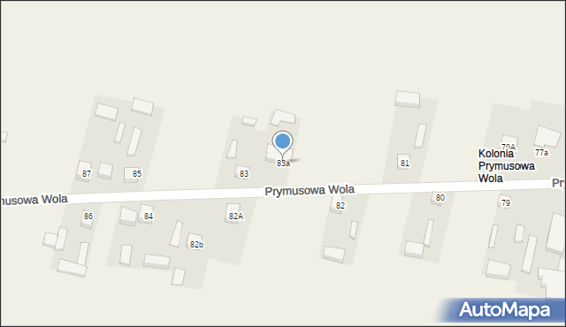 Prymusowa Wola, Prymusowa Wola, 83a, mapa Prymusowa Wola