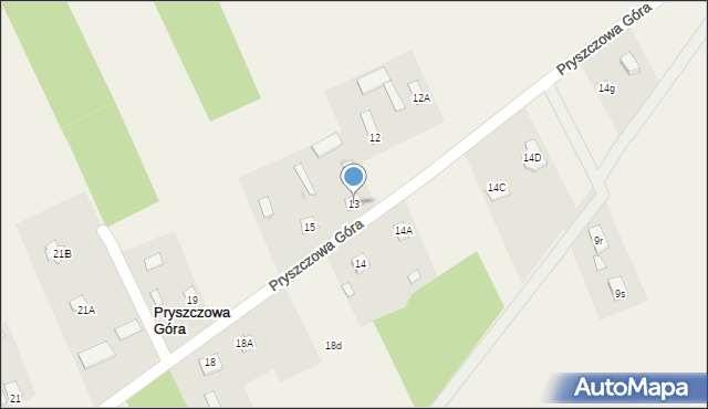 Pryszczowa Góra, Pryszczowa Góra, 13, mapa Pryszczowa Góra