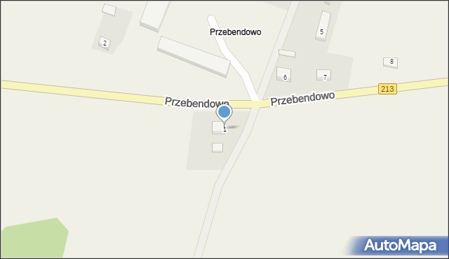 Przebendowo, Przebendowo, 1, mapa Przebendowo