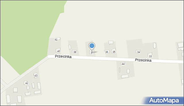 Przecinka, Przecinka, 37, mapa Przecinka