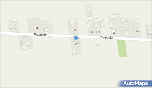 Przecinka, Przecinka, 45, mapa Przecinka