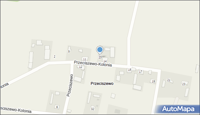 Przeciszewo, Przeciszewo, 13, mapa Przeciszewo