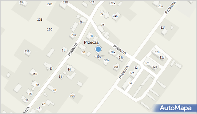 Przecza, Przecza, 30a, mapa Przecza