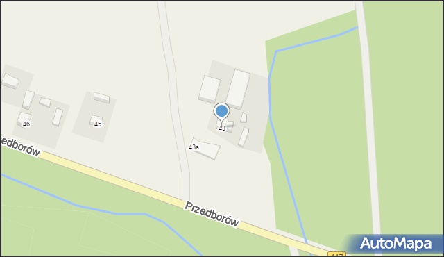 Przedborów, Przedborów, 43, mapa Przedborów