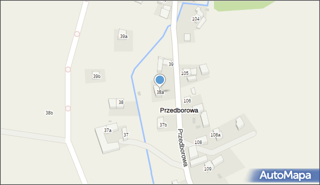 Przedborowa, Przedborowa, 38a, mapa Przedborowa