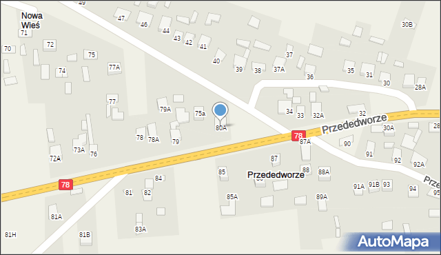 Przededworze, Przededworze, 80A, mapa Przededworze