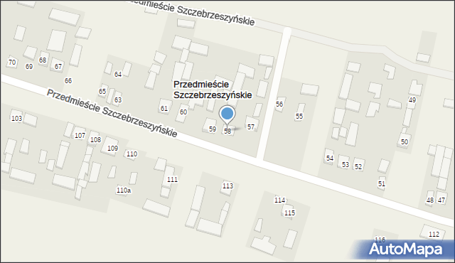 Przedmieście Szczebrzeszyńskie, Przedmieście Szczebrzeszyńskie, 58, mapa Przedmieście Szczebrzeszyńskie