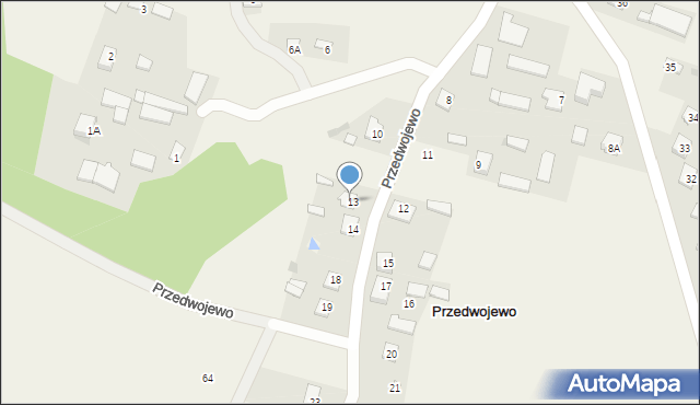 Przedwojewo, Przedwojewo, 13, mapa Przedwojewo