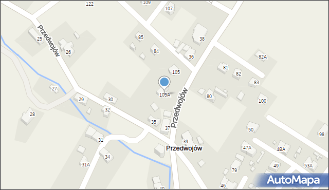 Przedwojów, Przedwojów, 105A, mapa Przedwojów