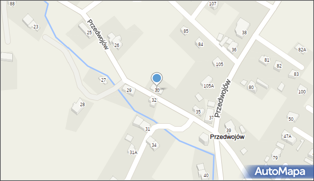 Przedwojów, Przedwojów, 30, mapa Przedwojów