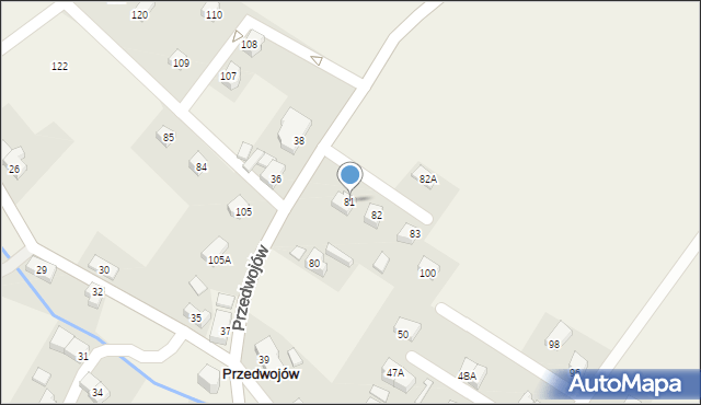 Przedwojów, Przedwojów, 81, mapa Przedwojów