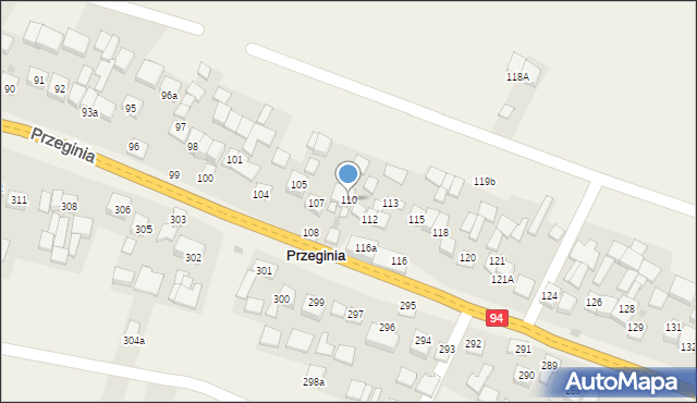 Przeginia, Przeginia, 110, mapa Przeginia