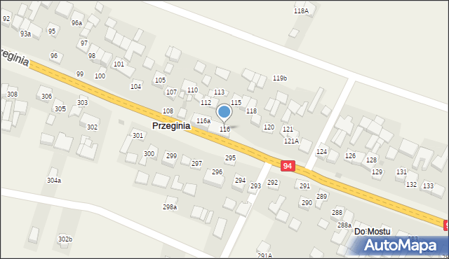 Przeginia, Przeginia, 116, mapa Przeginia