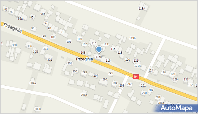 Przeginia, Przeginia, 116a, mapa Przeginia