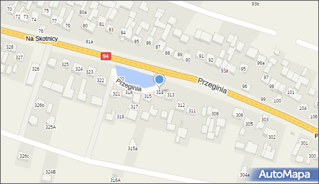Przeginia, Przeginia, 314, mapa Przeginia